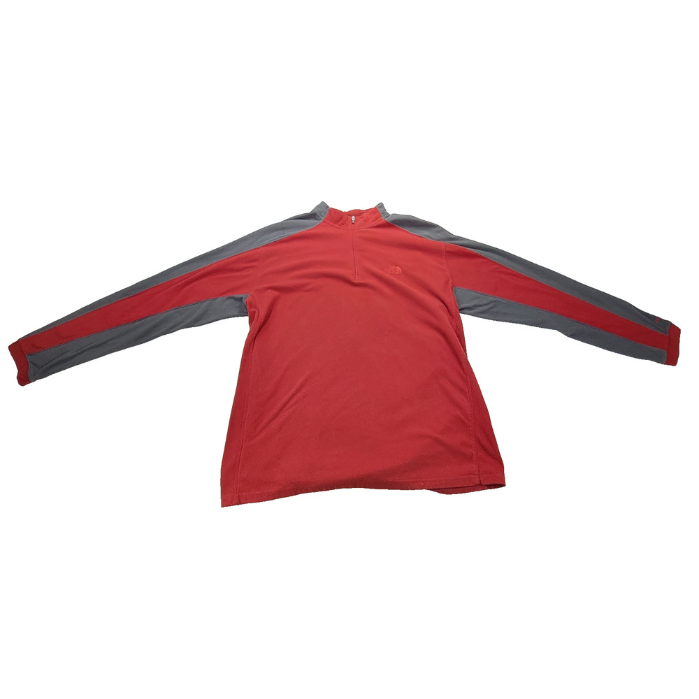 The North Face Fleece Sweater Mens Sz Xl Red Gray Camping Cold Gorpcore Hiker
